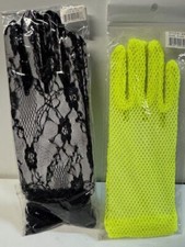 2 Colors 2 Pair of Women Short Lace Floral  Lace Gloves