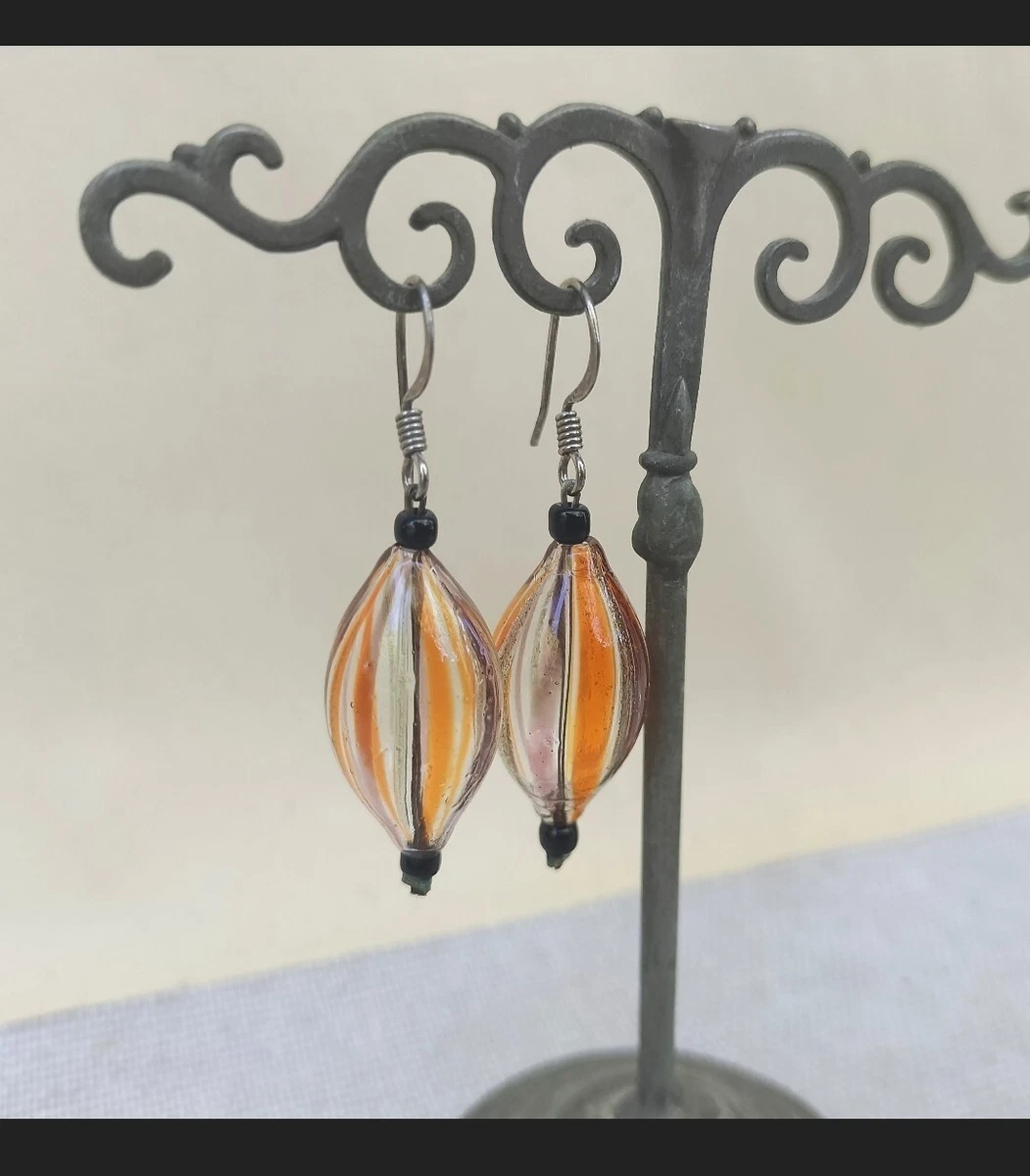 Hand blown glass sale earrings