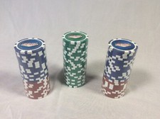 Lot de jetons de poker de casino Las Vegas 3x25 jetons