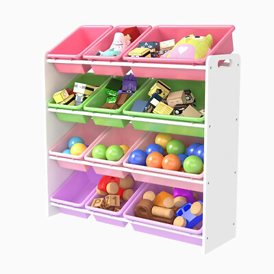 Kinder Spielzeug Aufbewahrung - 16 abnehmbare Kunststoffbehälter Kinderregale Organizer