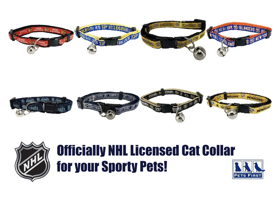 Pets First NHL Breakaway Cat Collar with Bell Adjustable Pet Collar One Size - Image 3 of 3