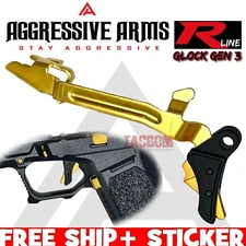 AGGRESSIVE ARMS R-LINE BLACK GOLD  ALUMINUM Trigger Gen 3 4 GL0CK 17 19 22 23 26