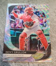 2020 Panini Prizm Baseball Deivy Grullon Rookie Blue Wave Prizm /60 #72
