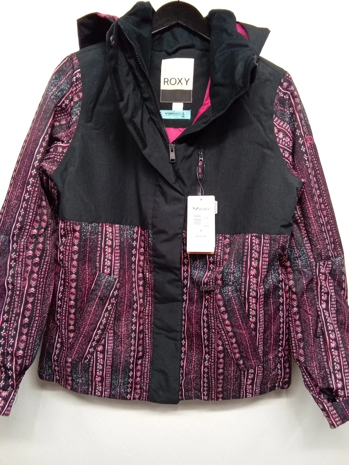 ROXY Women's JETTY BLOCK Snow Jacket - KVJ8 - XL - purple patterned- #X2A