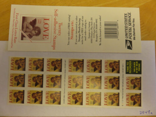Scott #2949a 32¢ Book of 20 MNH Love Stamps $6.40 Face Value - 第 1/1 張圖片