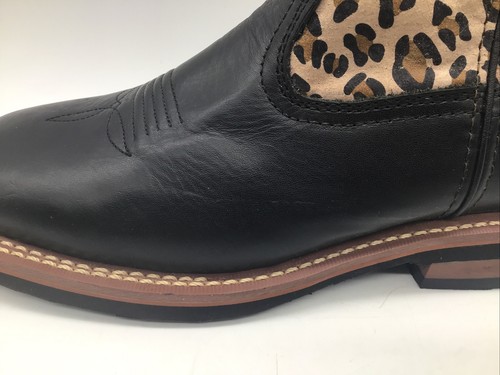 John Deere“Growin Like A Weed”Leather Leopard Cowgirl/Boy Boots Sz.5.5M JD3310 - Picture 6 of 19