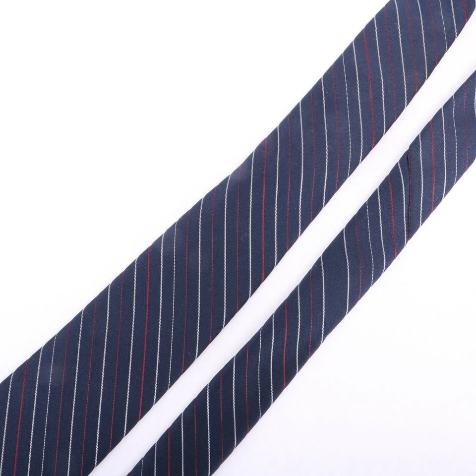 Corbata a rayas diagonales Etienne AIgner azul marino blanco rojo Foto 3 de 4