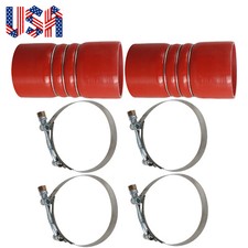 2 Pcs 4"x 8" Red Silicone Hump Hose Boots with T Bolt Clamps Fit for Air Cooler