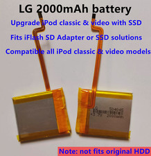 LG 2000mAh Battery Upgrade replacement for iPod Classic 6th.7th Video 5 Thin LOT
