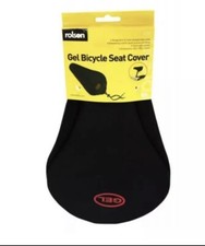 Image of Rolson Gel Bicycle Seat Cover Black 16mm Padded Non-Slip Comfort Saddle Cushion