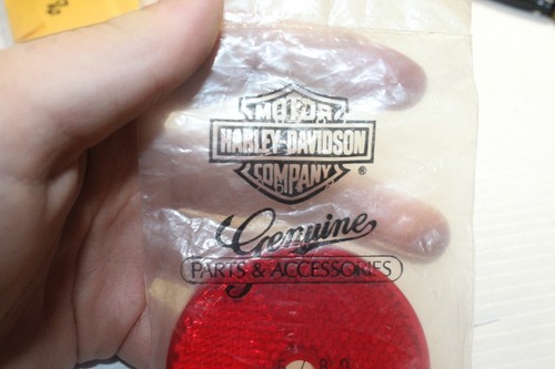 2 GENUINE Harley-Davidson Saddlebag Red Reflectors P/N 59264-86 NOS - 第 3/5 張圖片