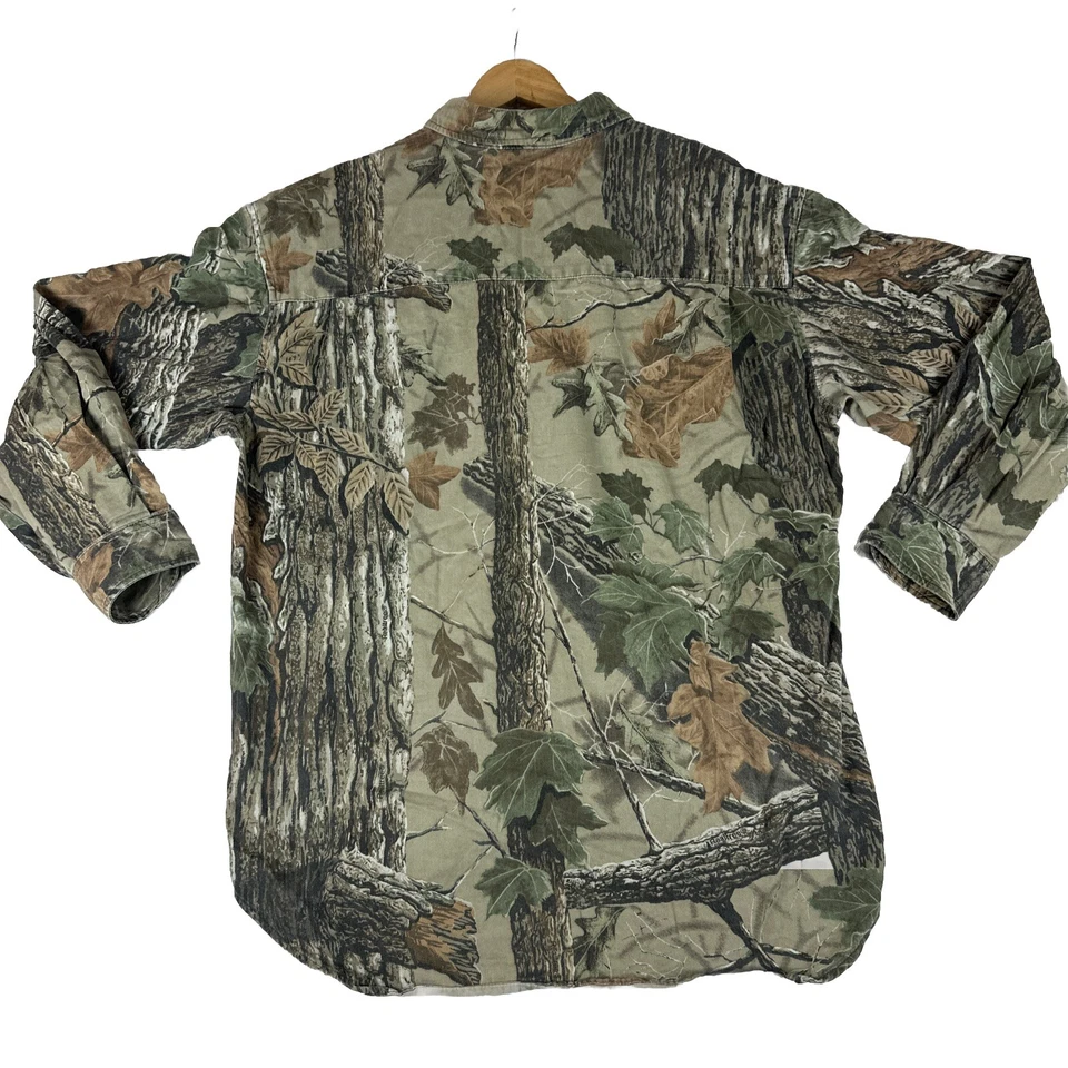 Vintage Duxbak Realtree Camo Hunting Button Up Canvas Shirt Mens XL - Image 2 of 4