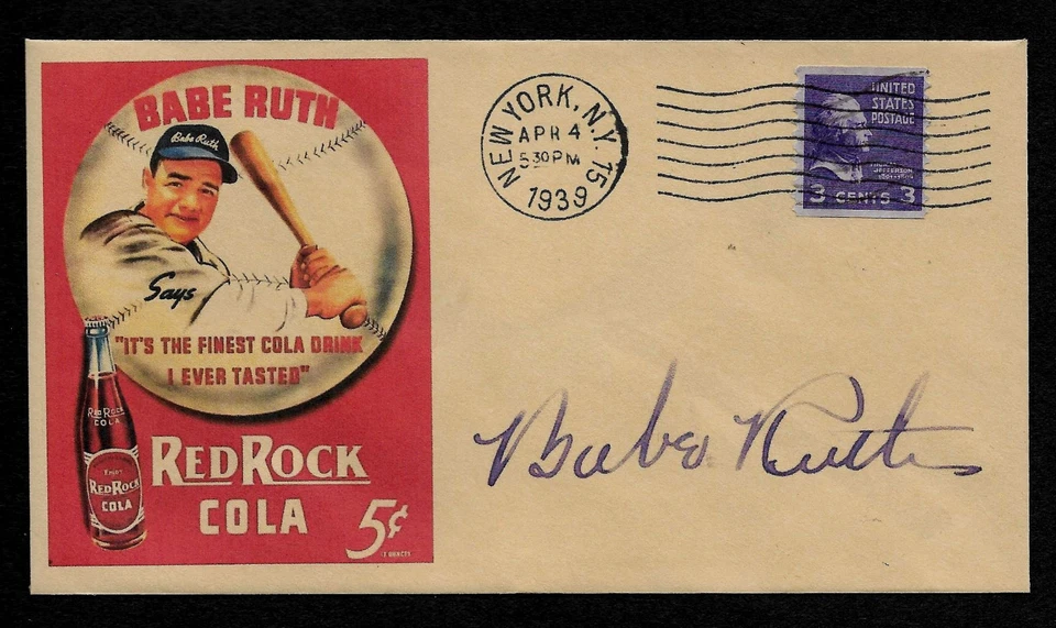 Babe Ruth Red Rock Cola Featured on Limited Edition Collector's Envelope *OP916 - Image 1 of 1