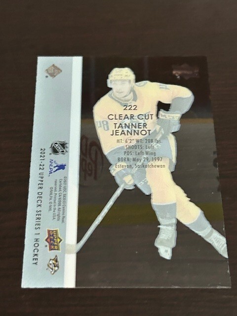 Tanner Jeannot 2021-22 Upper Deck Young Guns Clear Cut #222