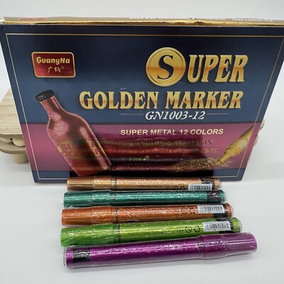 GuangNa Super Golden Marker Super Metal 17 Colors Metallic New Box & Extras