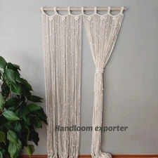 Macrame Curtain Window Panel Wall Door Hanging Boho Wedding Curtains Backdrop
