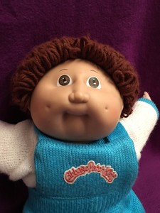 Cabbage Patch Kids Cpk Doll Boy 1985 Brown Yarn Hair Blue Original