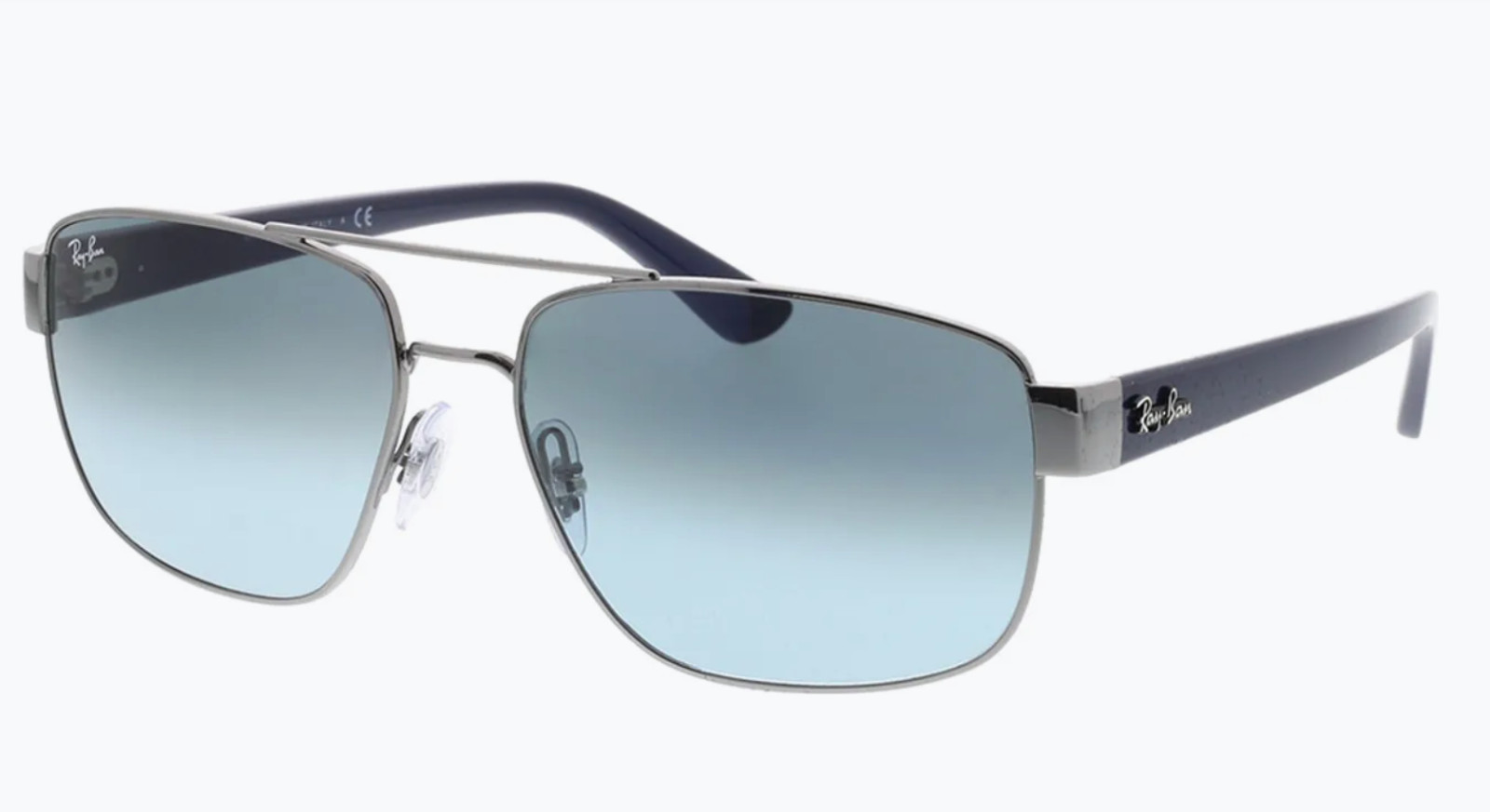 New RAY-BAN Sunglasses RB 3663 004/3M 60-17 Gunmetal Blue Frame Blue Fade Lenses image 9