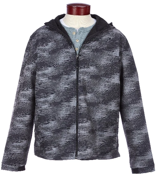 $129 Solaris Printed Softshell Jacket with Hood Polyester Gray size XL