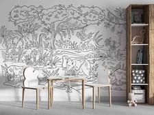 3D Animal Plant Hand Drawn Pattern Self-adhes...