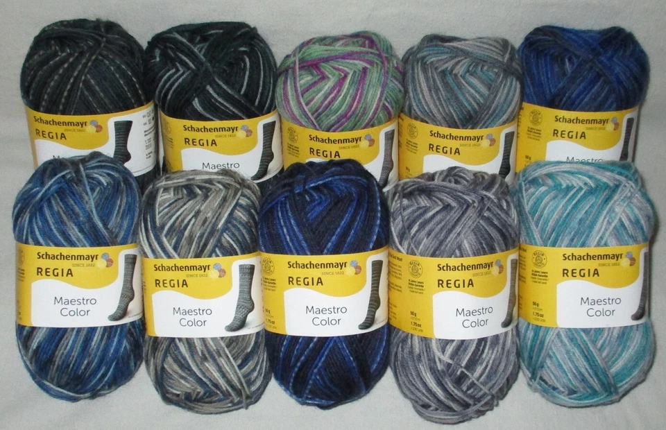 (57€/kg) 50gr REGIA / Schachenmayr 4-fädig/ 4-fach Sockenwolle uni+color - Bild 2 von 4