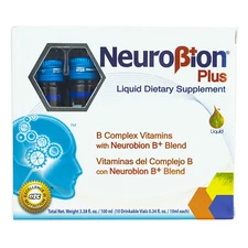 NEUROBION PLUS Dietary Supplement Liquid, B Complex, 10 Vials (1 BOX) Exp 9/2026