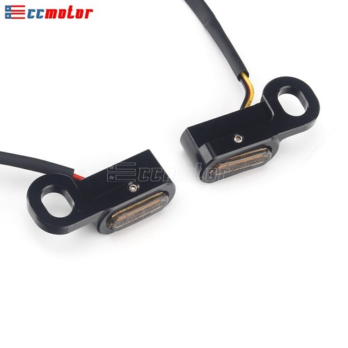 E4 LED Mini Motorcycle Turn Signals Indicators Lights For Harley Touring Softail - Picture 8 of 8
