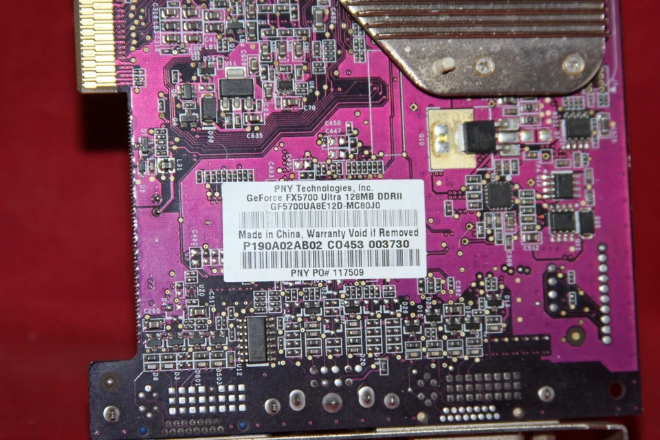 For Parts. PNY Verto, Nvidia GeForce FX 5700 Ultra, 128 MB, AGP Graphics Card - Image 3 of 4