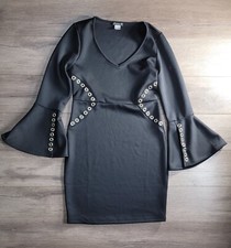 Venus Grommet Detail Bodycon Dress Size: M Color:Black MRSP $ 79