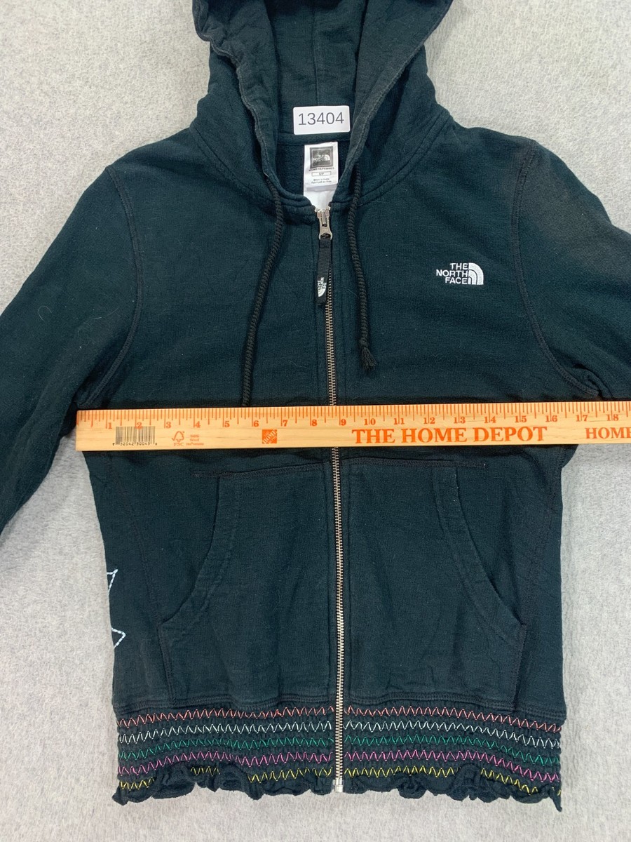 The North Face Cotton Full Zip Hoodie Jacket (Women's Small) Black