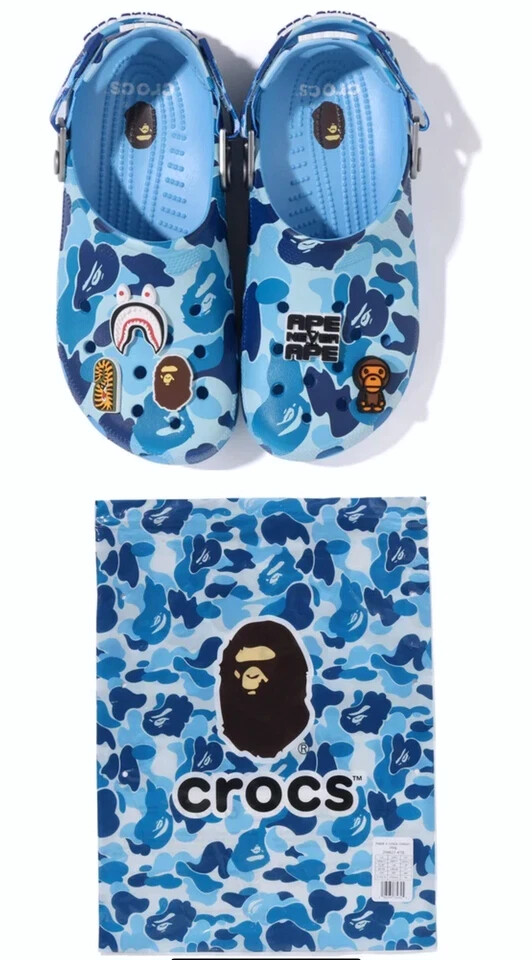 BAPE X CROCS CLASSIC CLOG OXYGEN “BLUE” SZ 5M/7W *IN HAND BAPE X CROCS CLASSIC CLOG OXYGEN “BLUE” SZ 5M/7W *IN HAND