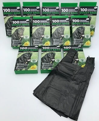 TIDYZ 1000 for £14.50! Dog Poo Premium Poop Strong Waste Bags Tie Handles Doggy (n)