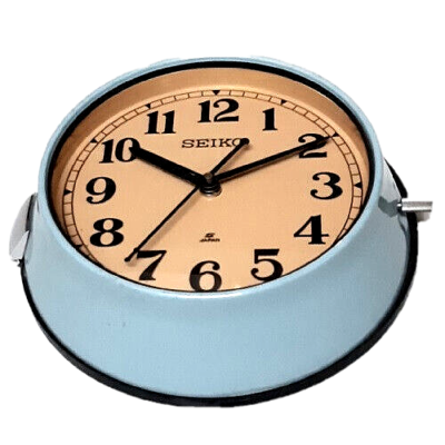Vintage Retro Wall Clock Seiko SkyBlue Home Decor Antique Style