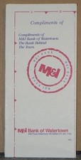Carte routière 1992 de Watertown Wisconsin par la banque M&I de Watertown