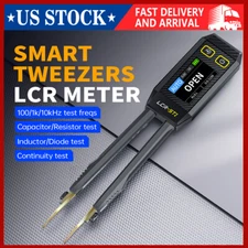 FNIRSI LCR-ST1 Smart Tweezer LCR SMD ESR Tester Ohm Capacitance Diode Test USA.