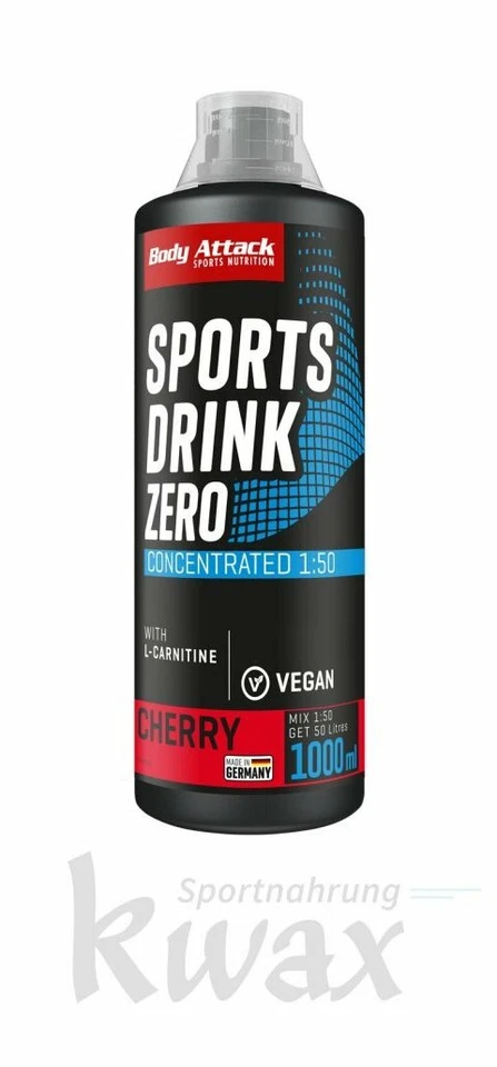 (EUR 13,99/L) Body Attack Zero Sports Drink mit Carnitin Vitamine Sirup 1000ml