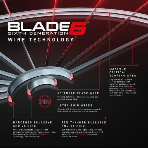 WINMAU BLADE 6 DART BOARD - Afbeelding 2 van 6