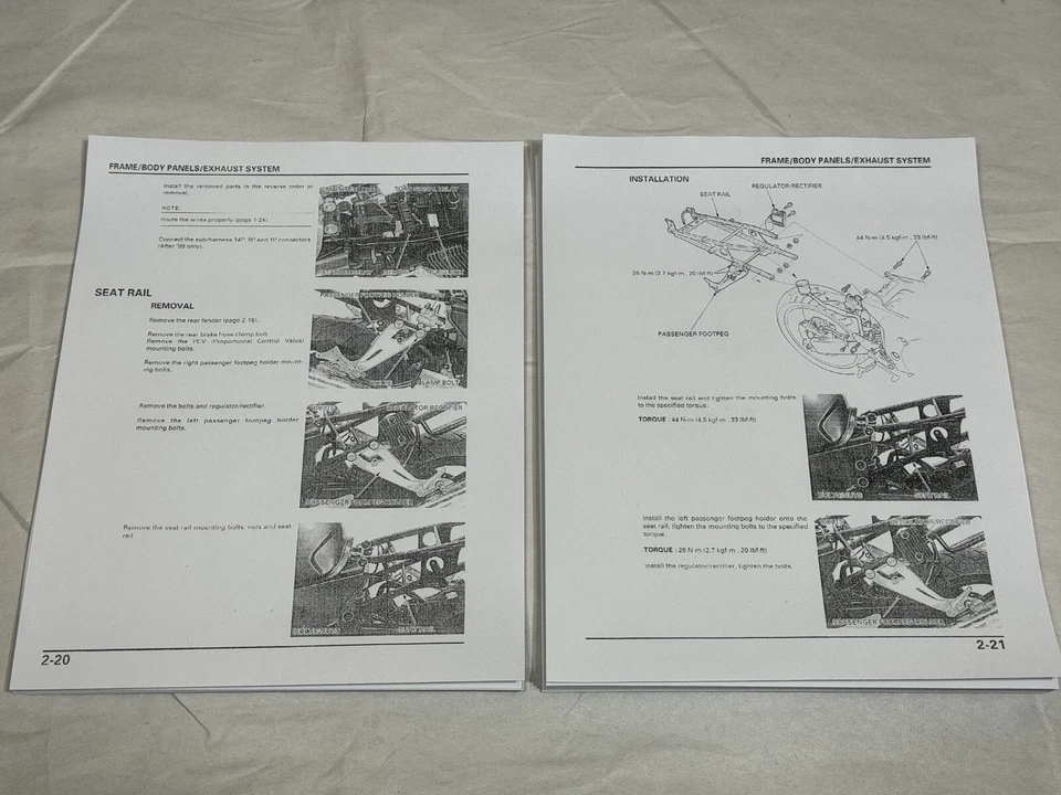 Manual de reparo oficial de fábrica impresso 1999-2002 Honda CBR1100XX - Imagem 3 de 3