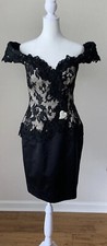 Vintage Karen Okade David Howard Black over Nude Dress Women's Size 8 USA