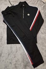 Moncler Men's Tracksuit Black 2-piece Full Zip Size XL But Perfect Fit Large 