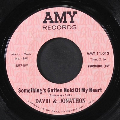 DAVID & JONATHAN: somethings gotten hold of my heart AMY 7'' Single 45 RPM