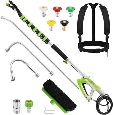 #ad #ad 21FT Telescoping Pressure Washer Wand with Brush Power Washer Extension Wand A $220.25