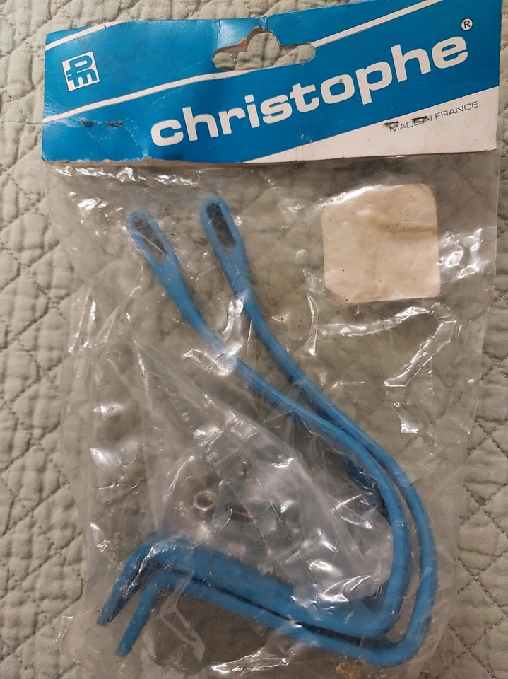 NOS Christophe Toe Clips Racing Light Road Bike Pedals France Blue Resin (Large) - Image 2 of 4