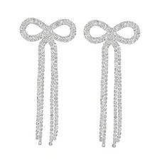 Rhinestone Earrings Dangling for Women Sparkly Silver Dangle Earrings Girls L...