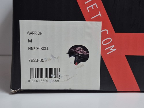 Vega - Warrior half helmet - Pink Scroll Tribal, Size Medium, Motorcycle, Black - Picture 3 of 24