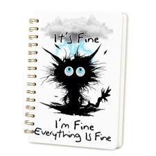 Lined Spiral Journal Notebook for Women, A5 College Ruled Spiral Explosive Cat