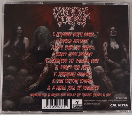 Cannibal Corpse The Chicago Murders Live August 19TH 1992 Death Metal New CD - Imagen 2 de 2
