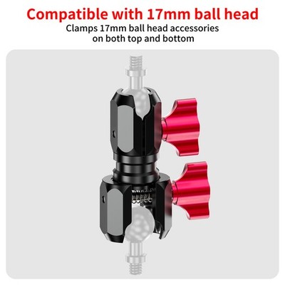 1/4 Hole to Disc Ball Head Pea Clamp Dual Grip Rotating Connecting Rod