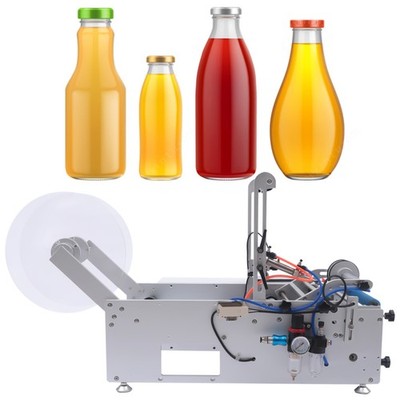 Round Bottle Labeling Equip Semi-automatic For Glass Plastic Metal Bottles
