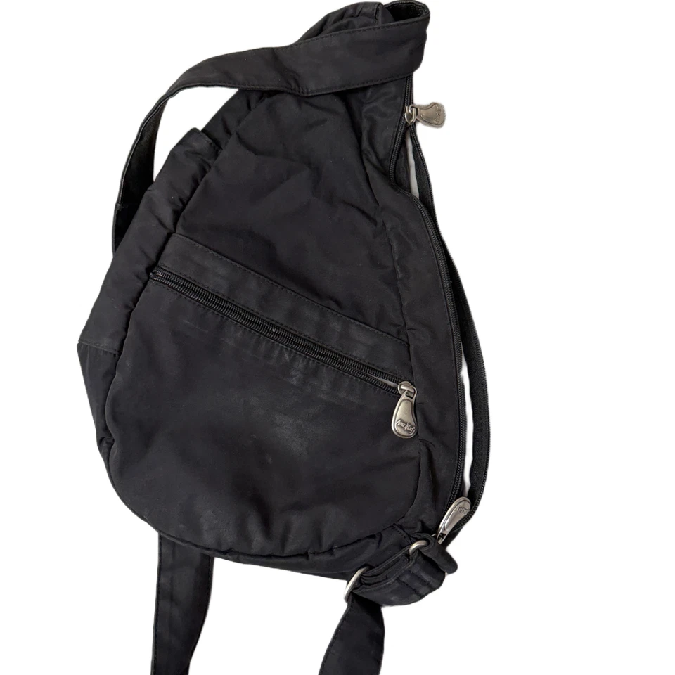 Ameribag Bandolera Negra Correa Eslinga Bolso Espalda Saludable Nylon Pequeño 15x11 Foto 3 de 4